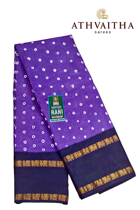 Rani Sungudi Cotton Doubleside Boder Hand Knotted Sarees