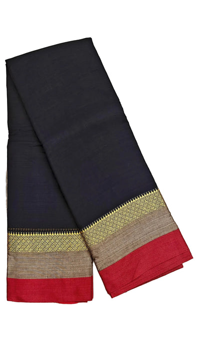 Narayanpet Cotton Saree - Black Thread Border