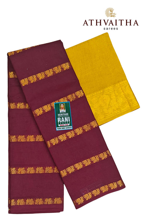 Rani Sungudi Saree Doubleside Border Self With Blouse