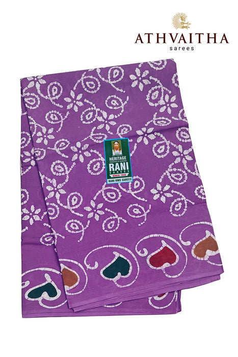 Rani Sungudi Cotton Without Zari Border With Blouse - Hand Art