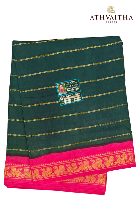 Sungudi Cotton Saree 10.50Yards Veldhari With Contrast Border