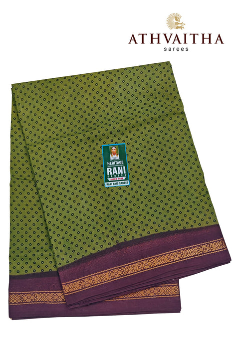 Rani Sungudi Sarees 10.50Yards PolkaDot Contrast Small Border