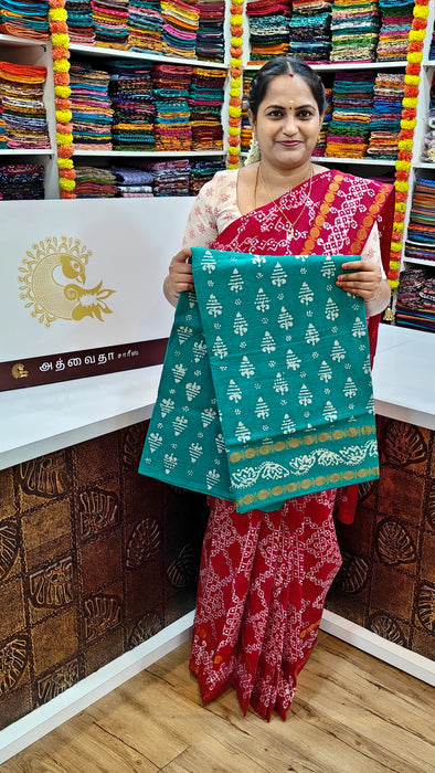 Heritage RaniSungudi Sarees With One Side Rudhraksham Kolam Design