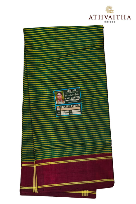 Heritage Rani Sungudi Cotton Line devendra With Contrast Thread Border Sarees - 9.50Yards Madisar