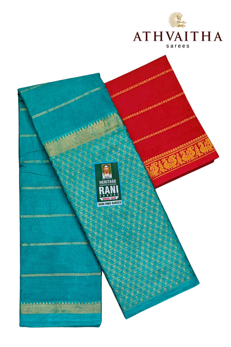 Rani 120's Vasigara Veldhari Doubleside Border Contrast With Blouse