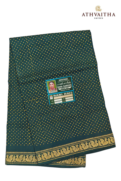 Heritage Rani One Dot With Peacock Border -Self