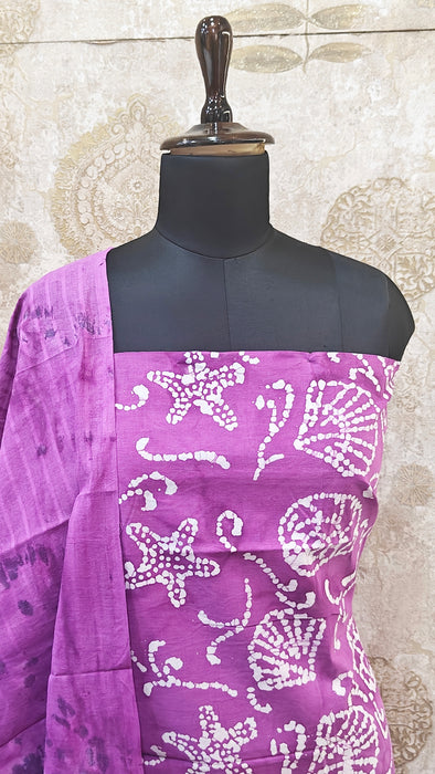 Rani Sungudi Cotton Salwar Material - Magenta