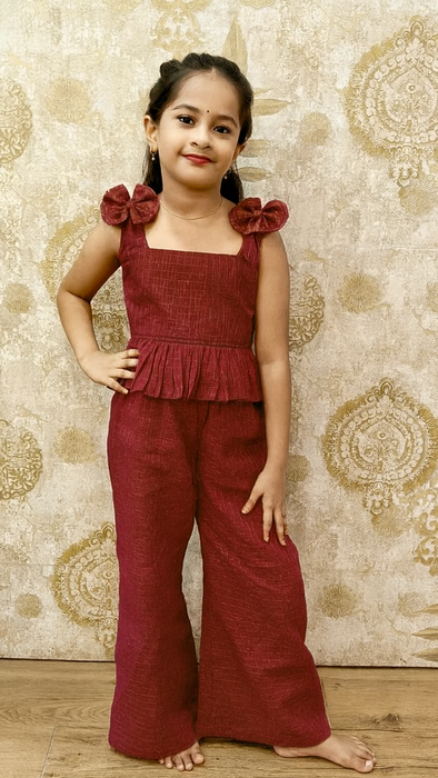 Maya - Kids Western Top With Plazzo Pant