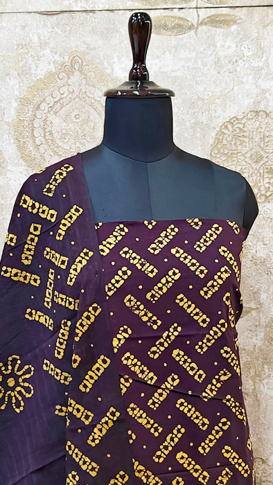 Rani Sungudi Cotton Salwar Material - Purple