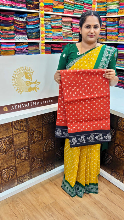 Rani Sungudi Cotton Sarees without zari border - Three Dot