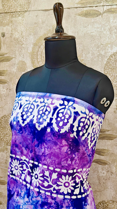 Rani 120's Soft Mul Mul Cotton Batic Top Material - Violet