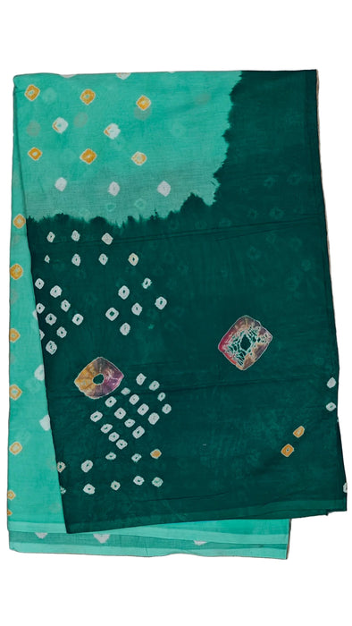 Rani Sarees Cotton Sarees With Out Zari Bandhini - SurfGreen