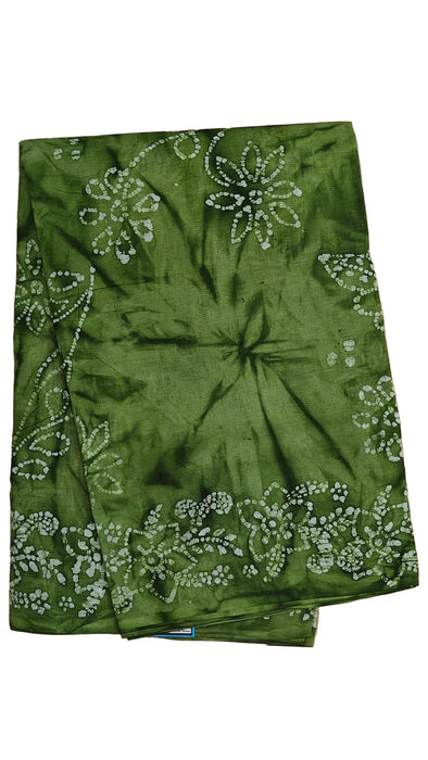 Rani Sarees Cotton Sarees With Blouse Hand Art Wax Print-Sneha Green