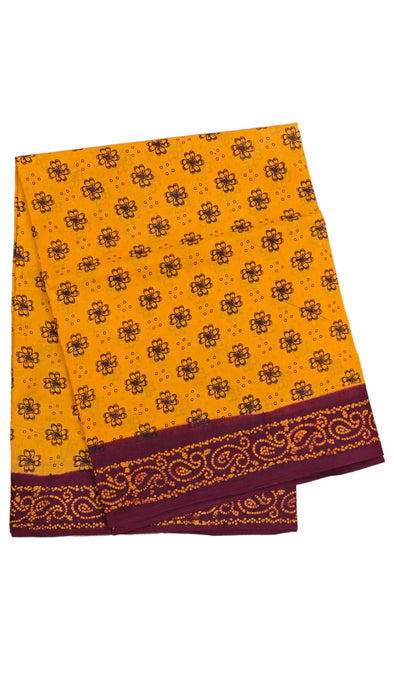Rani Sungudi Madisar Sarees 10.50Yards Without Zari contrast Border - Flower