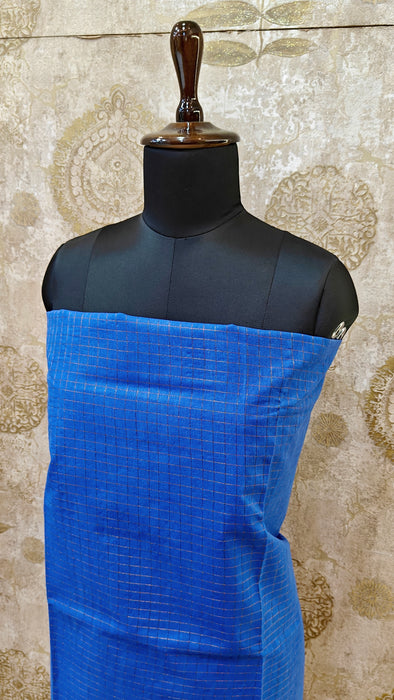 Rani Sungudi Checks Top Material - InkBlue