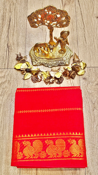 Rani Sungudi Veldhari Blouse Material - Red