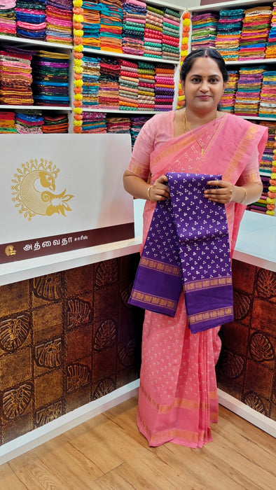 Rani Sungudi Cotton Doubleside Self Annamayil Border Mukkattu