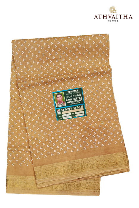 Madurai Sungudi Heritage Rani Three Dot With Doubleside Peacock Border -Self