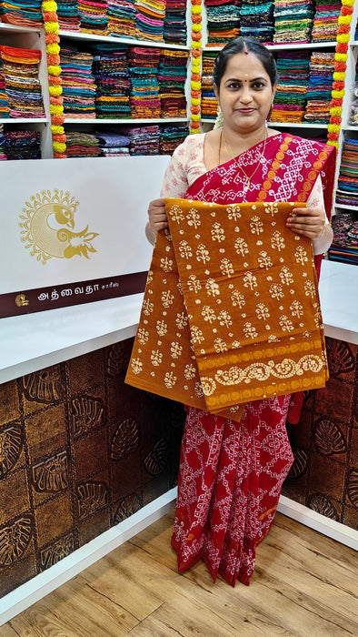 Heritage RaniSungudi Sarees With One Side Rudhraksham Kolam Design