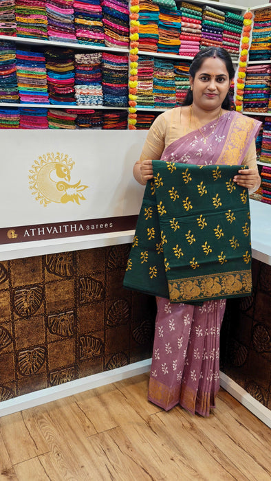 Rani Sungudi Cotton Sarees One Side Border Wax Self