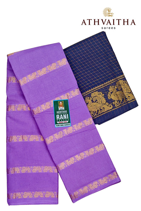 Rani Sungudi Saree Doubleside Border Self With Blouse