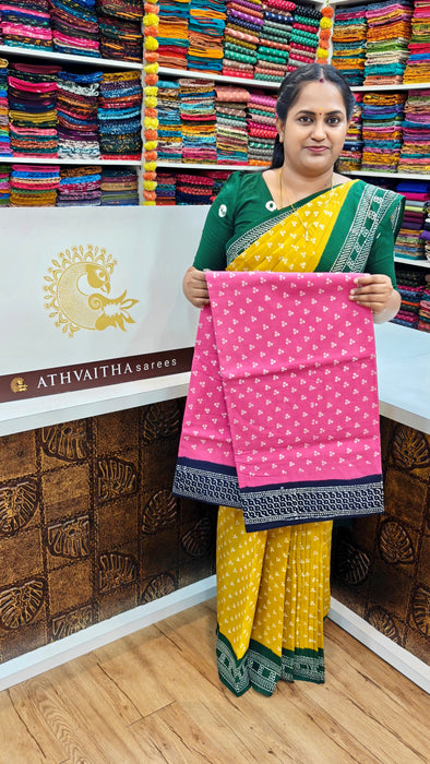 Rani Sungudi Cotton Sarees without zari border - Three Dot