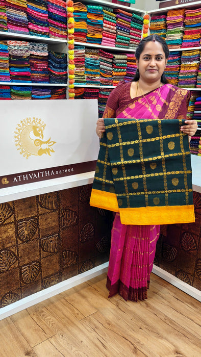 Rani Sungudi Cotton Sarees Ambika Checks Doubleside Border With Rich Pallu