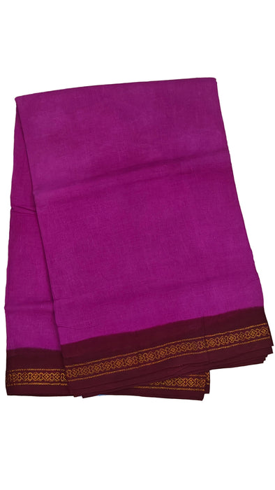 Rani sungudi Cotton Madisar Sarees Double side SmallZari Border 9.50 Yards-Plain