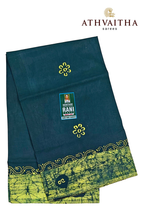 Rani Sungudi Cotton Without Zari Border - Plain Moodupani