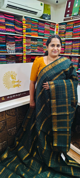 Rani Sungudi Cotton Sarees Veldhari Checks Self