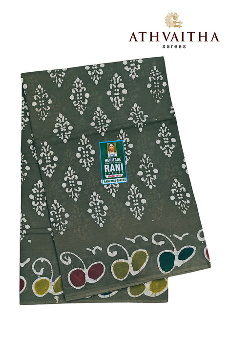 Rani Sungudi Cotton Without Zari Border With Blouse - Hand Art