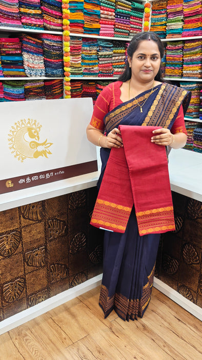 Rani Sungudi Cotton Sarees Plain Doubleside Rudhraksham Kolam