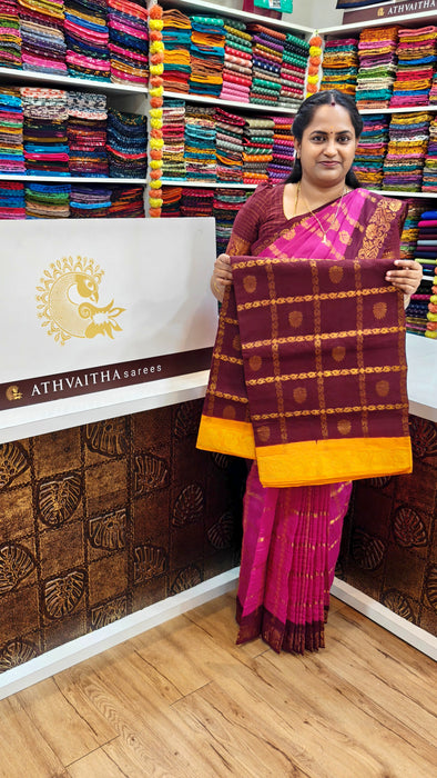 Rani Sungudi Cotton Sarees Ambika Checks Doubleside Border With Rich Pallu
