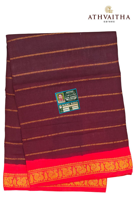 Madurai Rani Sungudi Cotton Veldhari With Contrast Zari Border