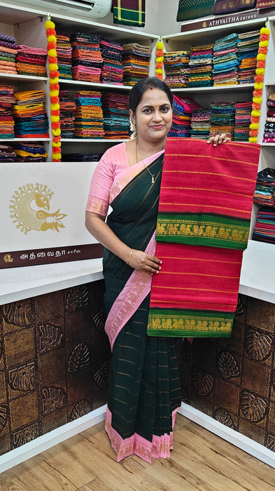 Heritage Rani Sungudi Cotton Saree With Doubleside Contrast-Veldhari