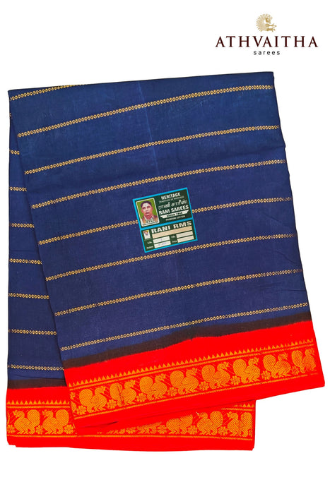 Sungudi Cotton Saree 10.50Yards Veldhari With Contrast Border