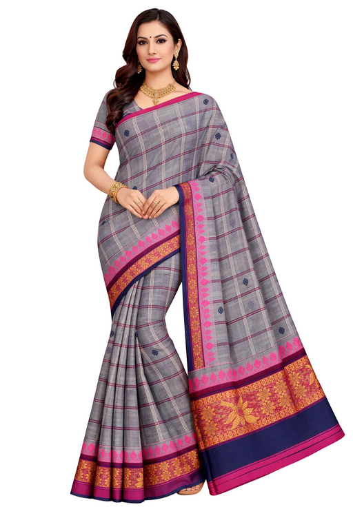 Dark Green Temple Grand Chettinad Saree," featuring elegant temple motifs