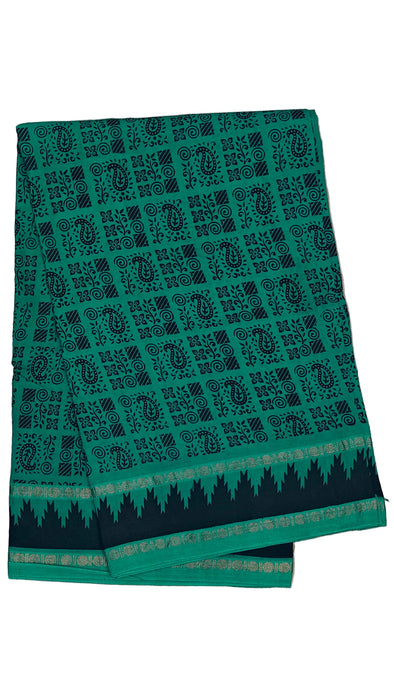 Rani Sungudi Cotton Sarees Double Side Border Rudraksham-Green