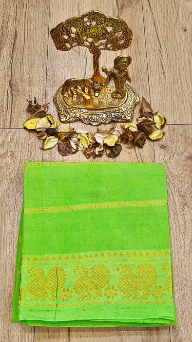 Rani Sungudi Veldhari Blouse Material - SnehaGreen