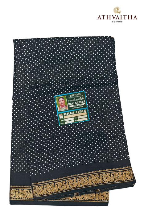 Heritage Rani One Dot With Peacock Border -Self