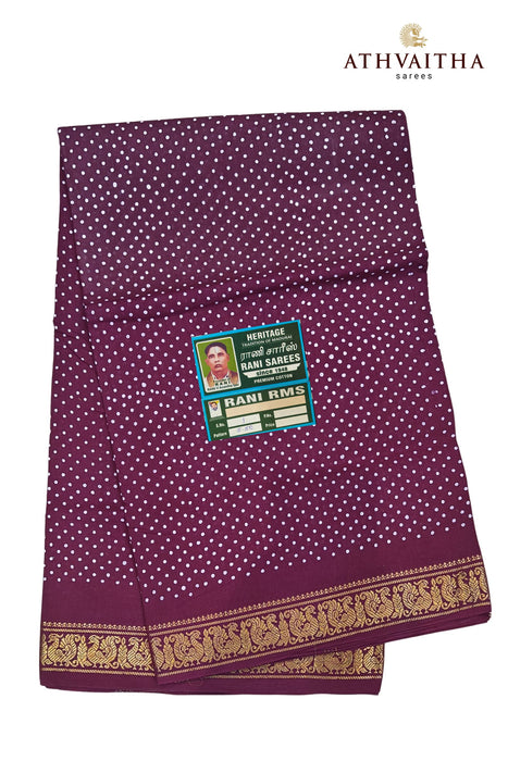 Heritage Rani One Dot With Peacock Border -Self