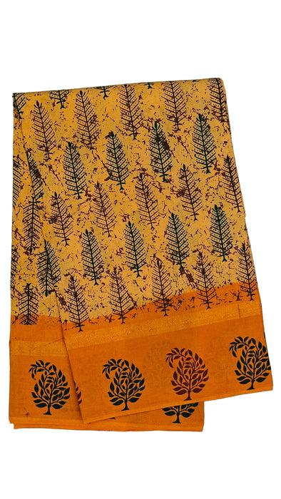Rani Sungudi Cotton Sarees Double Side Border -Yellow