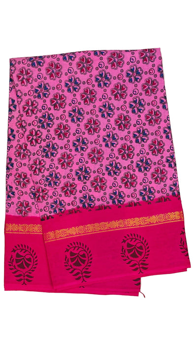 Rani Sungudi Cotton Sarees Double Side Border -L.Pink-DarkPink