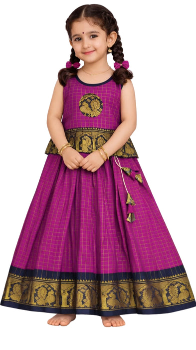 Madurai Special Sungudi Pavadai Sattai Girls