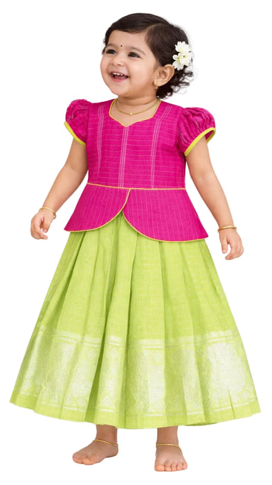 Traditional Sungudi Cotton Girls Lehenga Choli