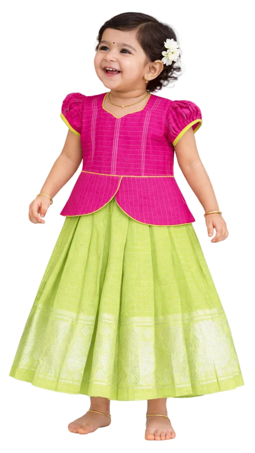 Traditional Sungudi Cotton Girls Lehenga Choli