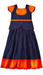 Navy Blue Kids Sungudi Cotton Dress