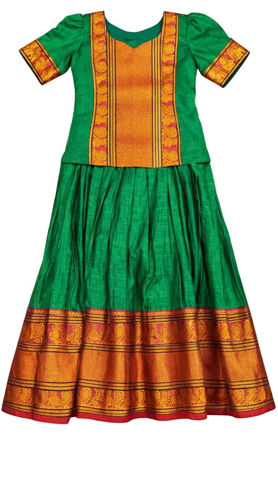 Green and orange traditional dress