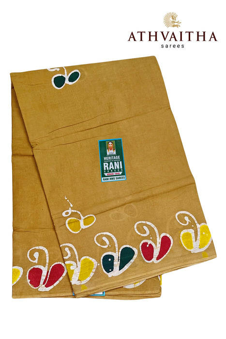 Rani Sarees Premium Cotton Sarees With Blouse - Hand Painted