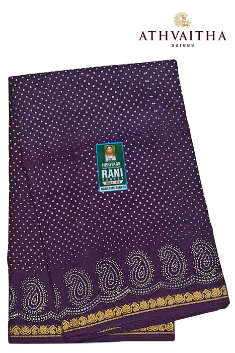 Rani Sungudi Saree Doubleside 1inch Border Self - Mango